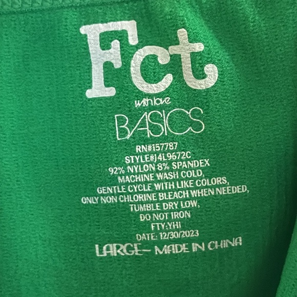 Fct Kelly Green Plastic Chain Strap Stretchy Crop Top Juniors 90s Size L - Picture 3 of 4